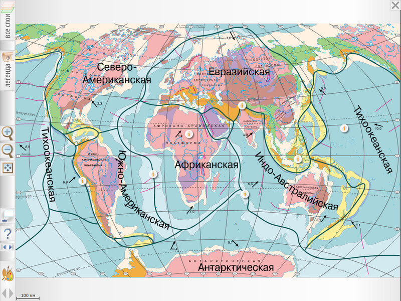 Інтерактивна тектонічна карта світу